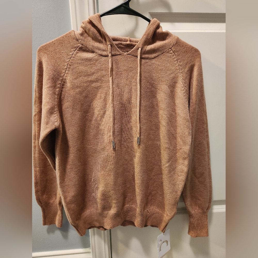 Commense Women's Tan Hooded Sweater